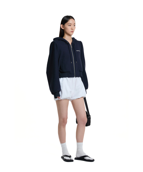 Padded Shoulder Hoodie Jacket_Navy