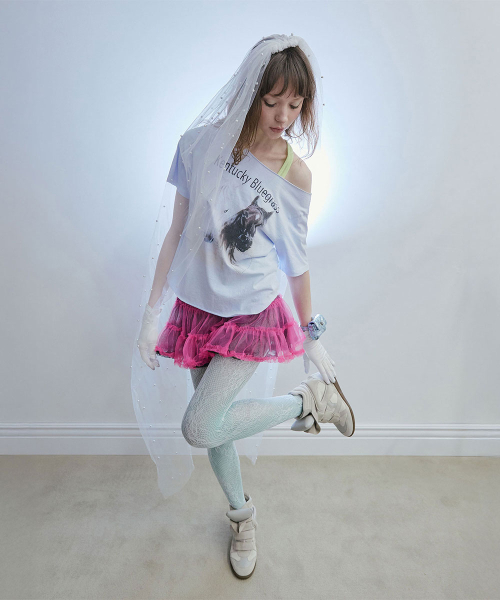 Sheriff Cut Out Tee Misty Blue