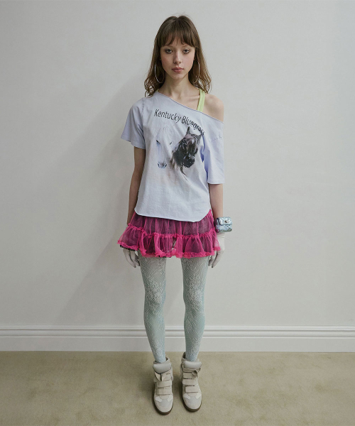 Sheriff Cut Out Tee Misty Blue