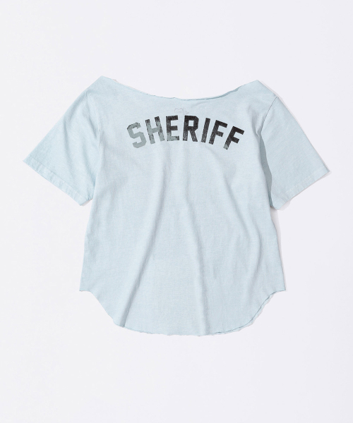 Sheriff Cut Out Tee Misty Blue