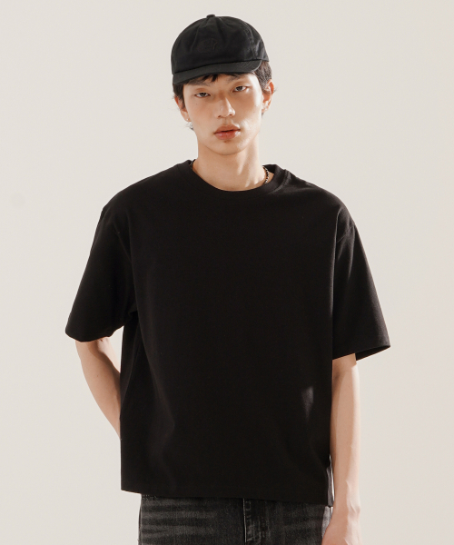 Boy Crop Short T-Shirt Black KJST2619