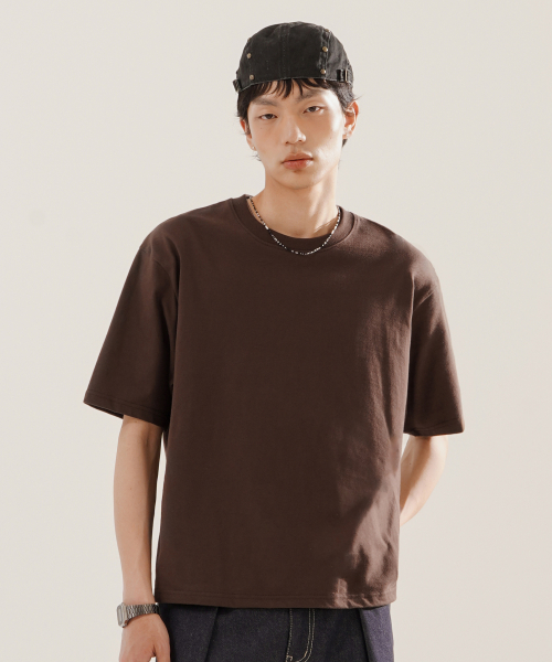 Boy Crop Short T-Shirt Darkbrown KJST2619