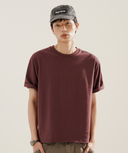Boy Crop Short T-Shirt brickred KJST2619