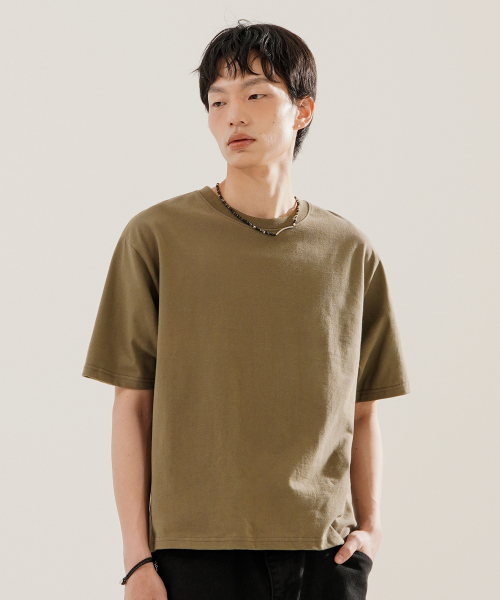 Boy Crop Short T-Shirt Olivebeige KJST2619