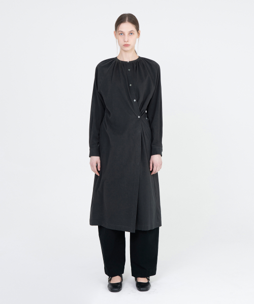 W Gathered Dress, Black