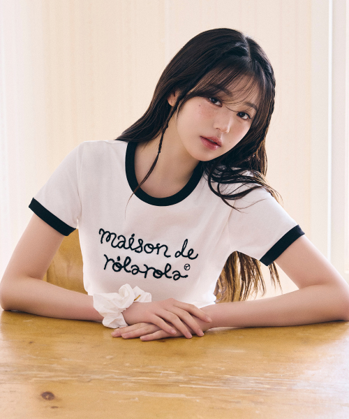 MAISON DE ROLA RINGER T-SHIRT WH+BK