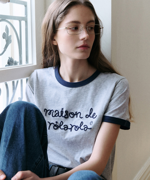 MAISON DE ROLA RINGER T-SHIRT GY+NV