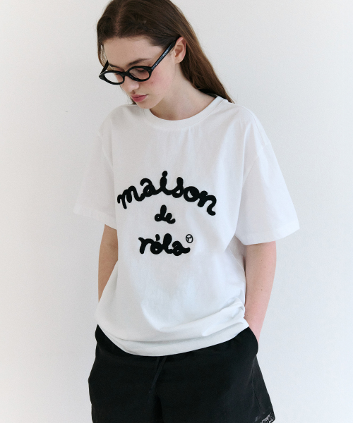 MAISON DE ROLA EMBROIDERY LOOSE FIT T-SHIRT WHITE