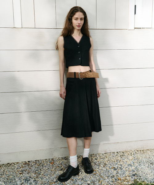 MIDI FLARE SKIRT BLACK