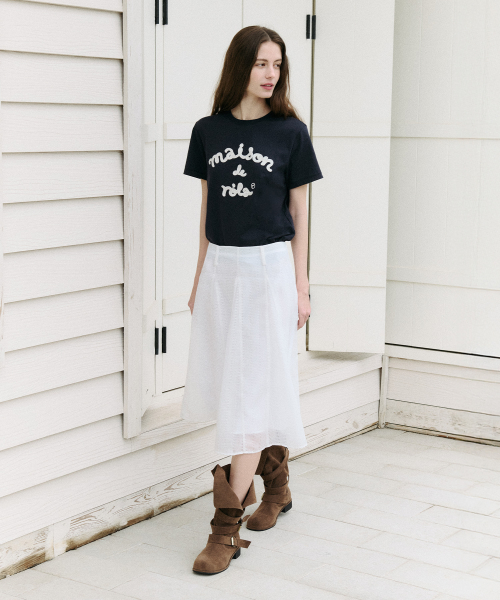 MIDI FLARE SKIRT WHITE