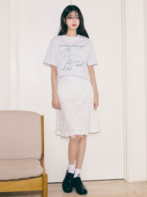 SHEER MIDI SKIRT WHITE