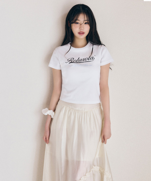 UNBALANCE SHIRRING LONG SKIRT IVORY