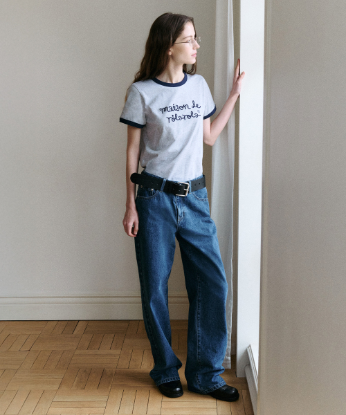 SEMI LOW RISE DENIM PANTS BLUE