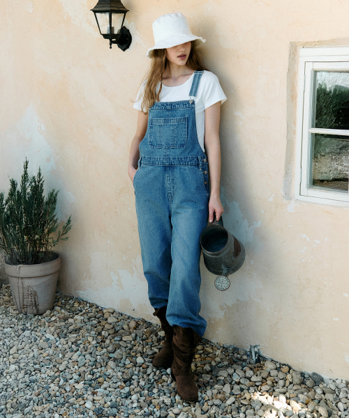 SEMI WIDE OVERALL DENIM PANTS BLUE