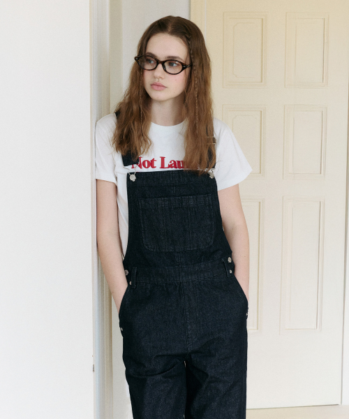 SEMI WIDE OVERALL DENIM PANTS DEEP BLUE