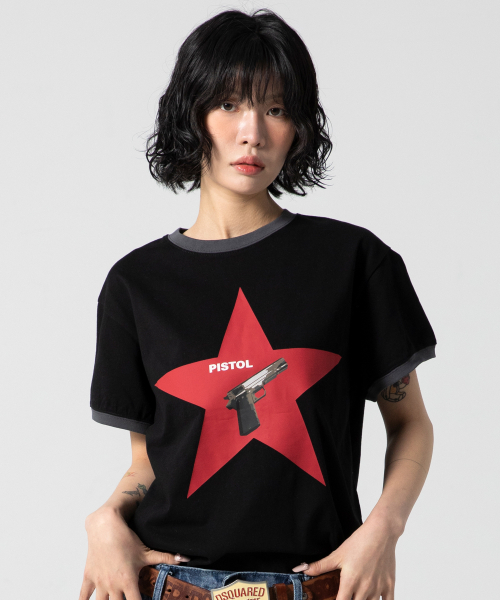 GT122 피스톨 스타 링거 티셔츠 (BLACK)