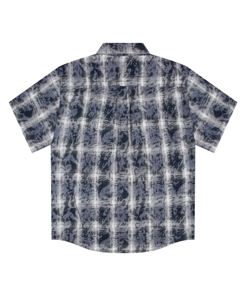 GS012 펑키 체크 반팔 셔츠 (NAVY)
