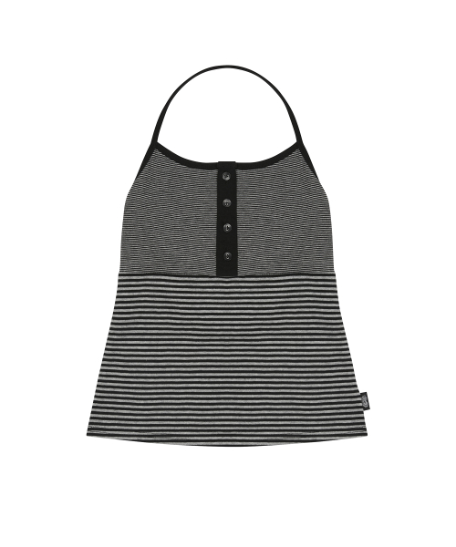 SM STRIPE HALTERNECK(BLACK)