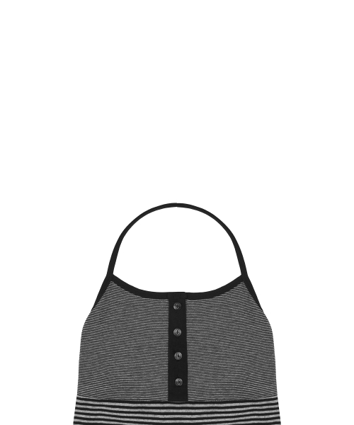 SM STRIPE HALTERNECK(BLACK)