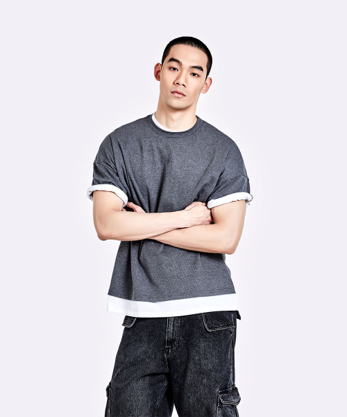 Layered T-shirt - Grey