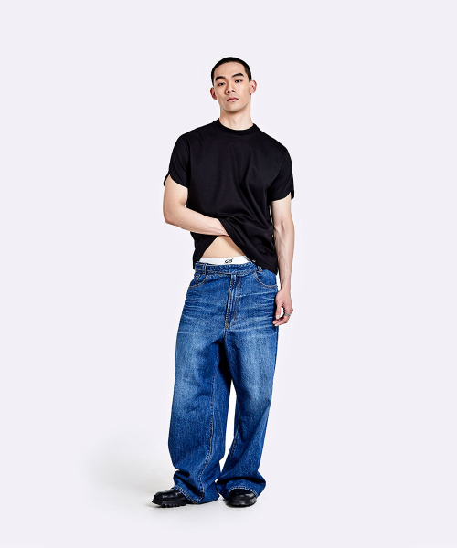 Side thong t-shirt - Black