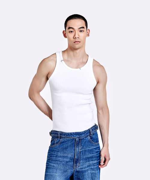 Piercing sleeveless - White