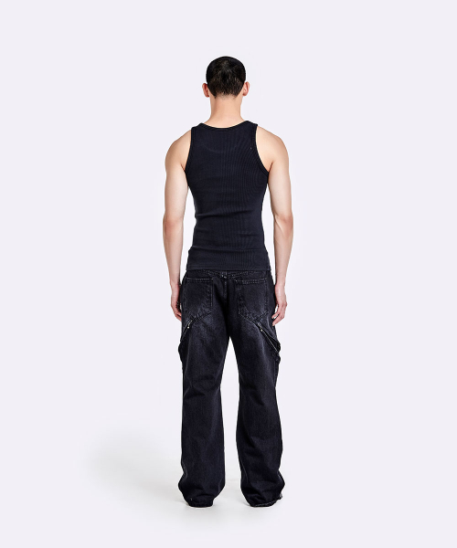 Piercing sleeveless - Washed black