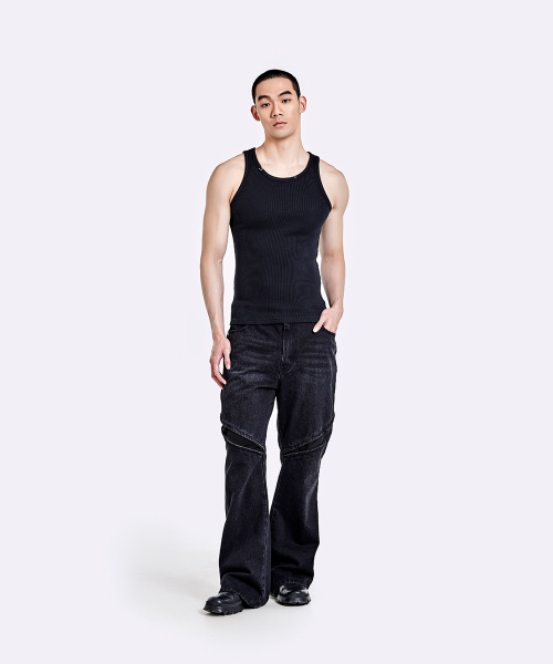 Piercing sleeveless - Washed black