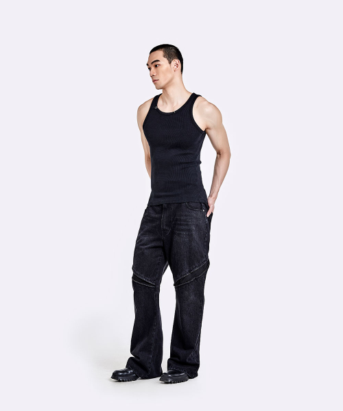 Piercing sleeveless - Washed black