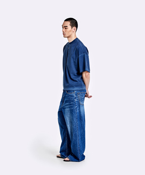 Oversized denim pants - Deep blue