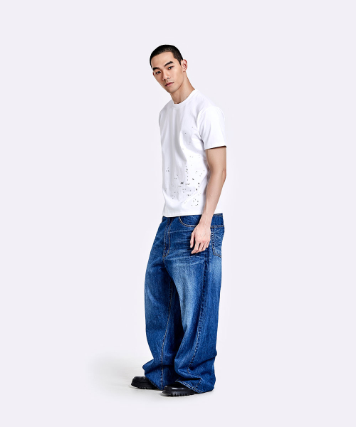 Oversized denim pants - Deep blue
