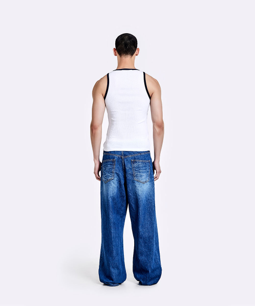 Oversized denim pants - Deep blue