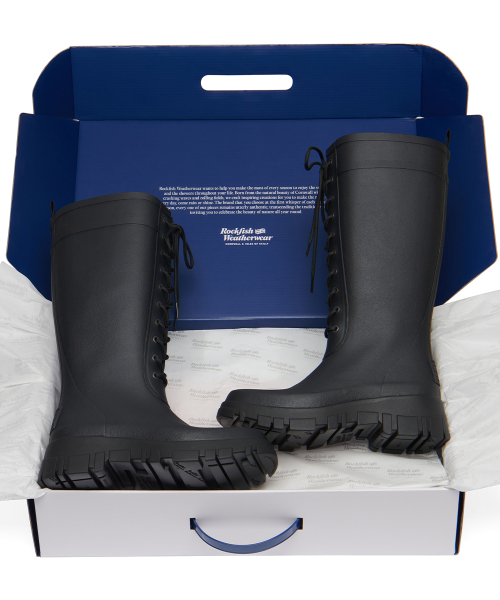 PLATFORM LACEUP RAIN BOOTS LONG - 3 colors