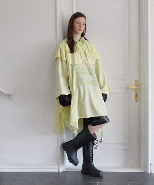 PLATFORM LACEUP RAIN BOOTS LONG - 3 colors