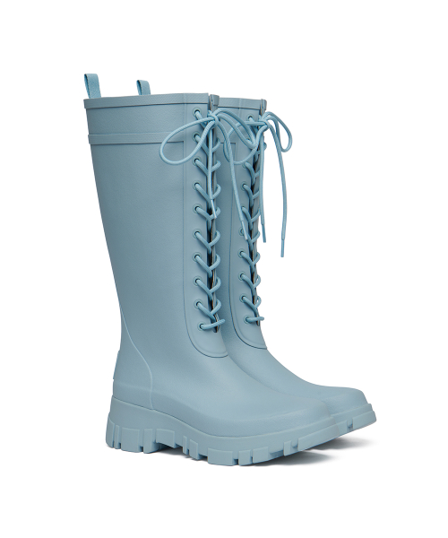 PLATFORM LACEUP RAIN BOOTS LONG - 3 colors