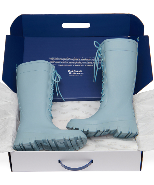 PLATFORM LACEUP RAIN BOOTS LONG - 3 colors