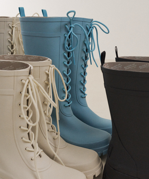 PLATFORM LACEUP RAIN BOOTS LONG - 3 colors