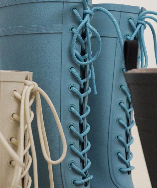 PLATFORM LACEUP RAIN BOOTS LONG - 3 colors