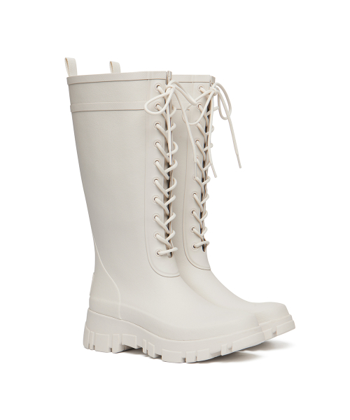 PLATFORM LACEUP RAIN BOOTS LONG - 3 colors
