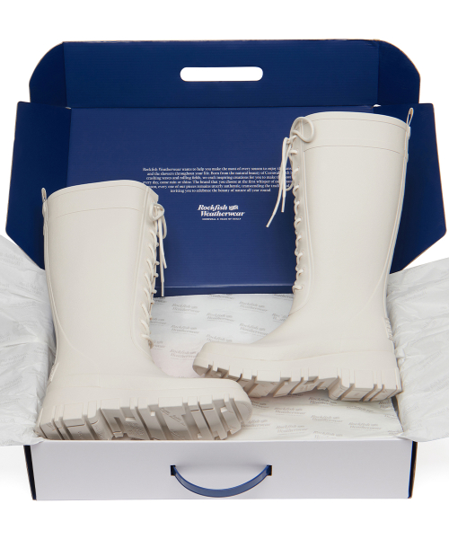 PLATFORM LACEUP RAIN BOOTS LONG - 3 colors