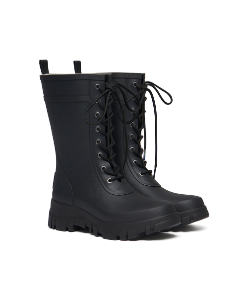 PLATFORM LACEUP RAIN BOOTS MIDDLE - 3 colors