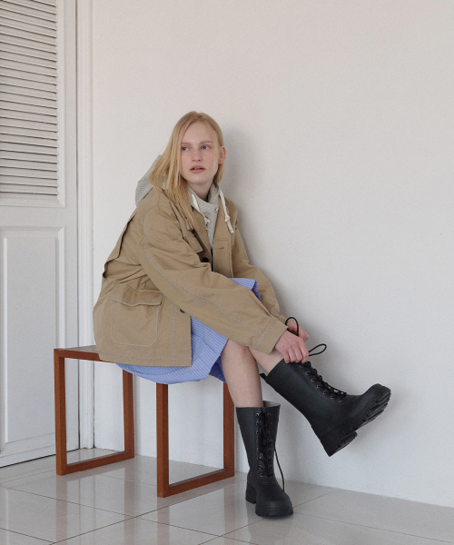 PLATFORM LACEUP RAIN BOOTS MIDDLE - 3 colors