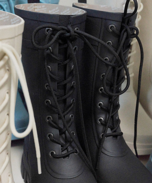 PLATFORM LACEUP RAIN BOOTS MIDDLE - 3 colors