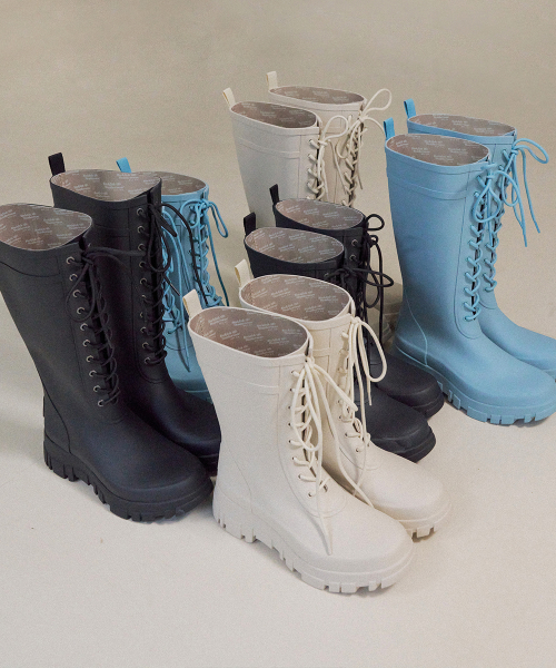 PLATFORM LACEUP RAIN BOOTS MIDDLE - 3 colors