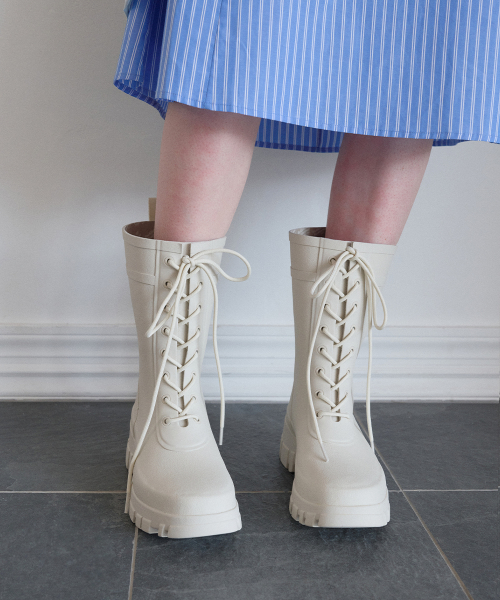 PLATFORM LACEUP RAIN BOOTS MIDDLE - 3 colors