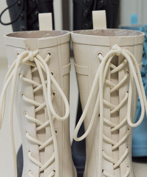 PLATFORM LACEUP RAIN BOOTS MIDDLE - 3 colors