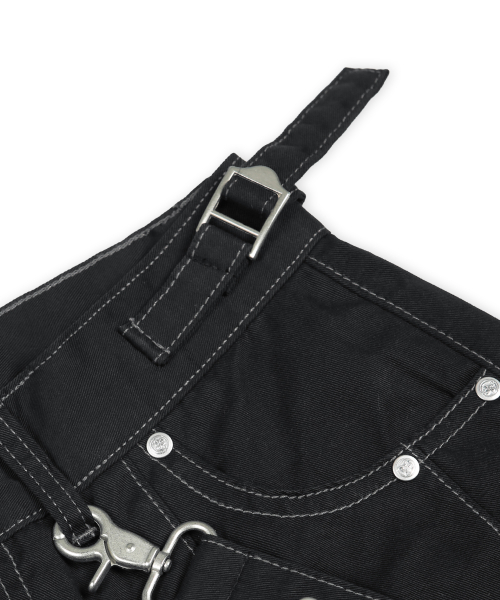 XP285 웨스턴 체인 버뮤다 코튼 팬츠 (BLACK)