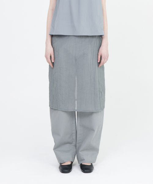 W Wrap Skirt, Blue Grey