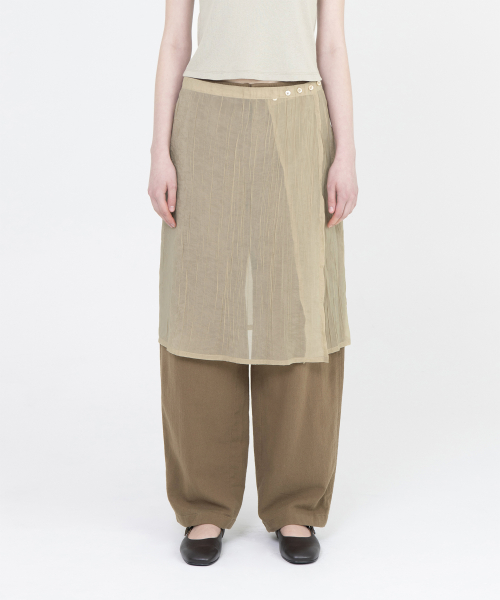 W Wrap Skirt, Beige
