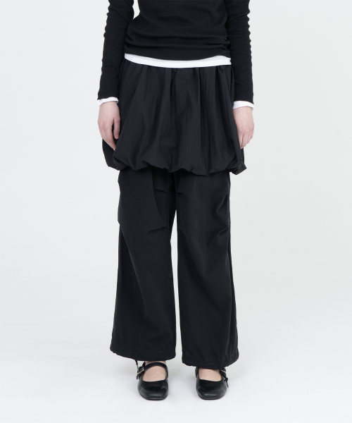 W Balloon Skirt, Black